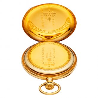Swiss 18 carat gold open faced lever pocket watch Circa 1895 Swiss 18 carat gold open faced lever pocket watch Circa 1895