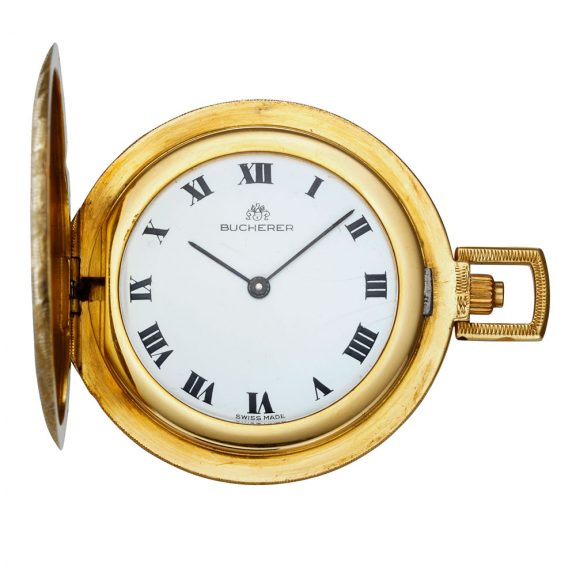 Extra flat Swiss 18K gold hunting cased lever watch Circa 1940