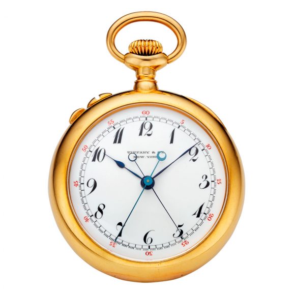 Swiss/American gold lever split seconds chronograph Circa 1892