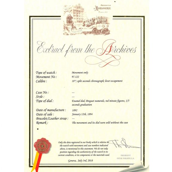 Swiss/American gold lever split seconds chronograph Circa 1892 Swiss/American gold lever split seconds chronograph Circa 1892