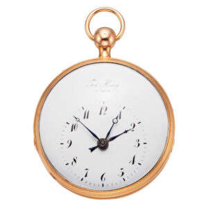 Swiss 18K gold quarter repeating verge watch with alarm Circa 1800