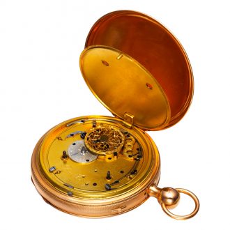 Swiss 18K gold quarter repeating verge watch with alarm Circa 1800 Swiss 18K gold quarter repeating verge watch with alarm Circa 1800