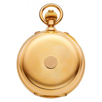 Swiss gold keyless split seconds chronograph Circa 1880