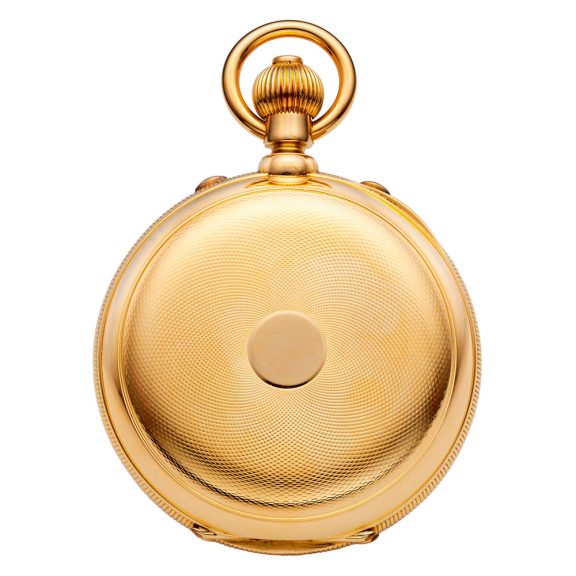 Swiss gold keyless split seconds chronograph Circa 1880 Swiss gold keyless split seconds chronograph Circa 1880