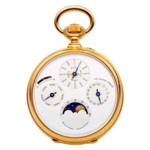 French 18K gold open faced double dialled lever watch Circa 1850