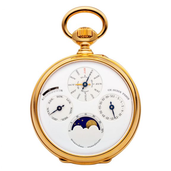 French 18K gold open faced double dialled lever watch Circa 1850
