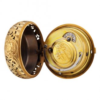 Fine English gilt and faux gemstone set repeating watch Circa 1750