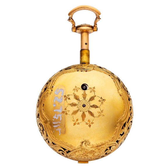 Fine English gilt and faux gemstone set repeating watch Circa 1750 Fine English gilt and faux gemstone set repeating watch Circa 1750