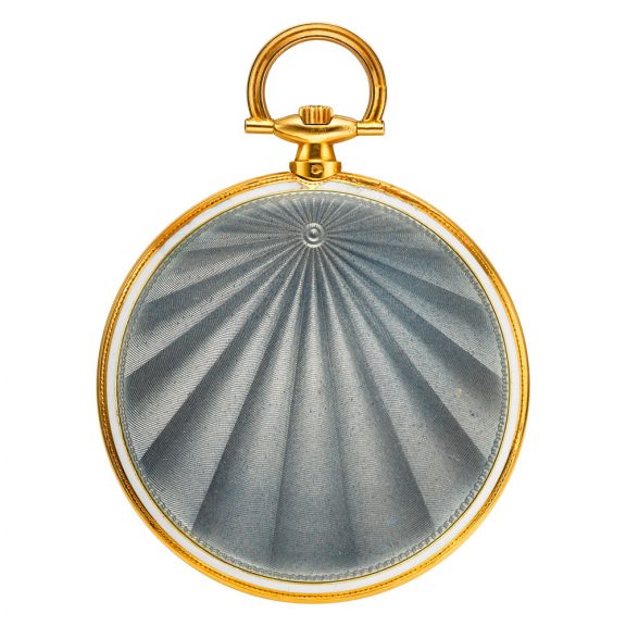 French 18 carat gold and enamel open faced lever watch Circa 1920 French 18 carat gold and enamel open faced lever watch Circa 1920