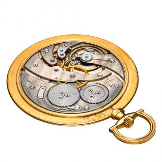 French 18 carat gold and enamel open faced lever watch Circa 1920