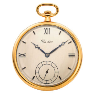 Thin Swiss 18K gold open faced lever pocket watch Circa 1920