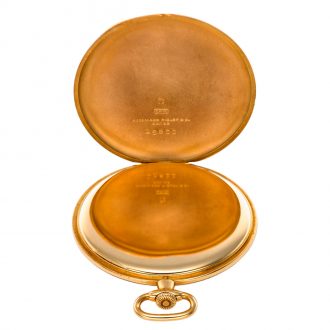 Thin Swiss 18K gold open faced lever pocket watch Circa 1920 Thin Swiss 18K gold open faced lever pocket watch Circa 1920