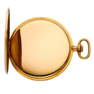 Thin Swiss 18K gold open faced lever pocket watch Circa 1920 Thin Swiss 18K gold open faced lever pocket watch Circa 1920