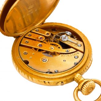Swiss 18 carat gold open faced lever pendant watch Circa 1903 Swiss 18 carat gold open faced lever pendant watch Circa 1903