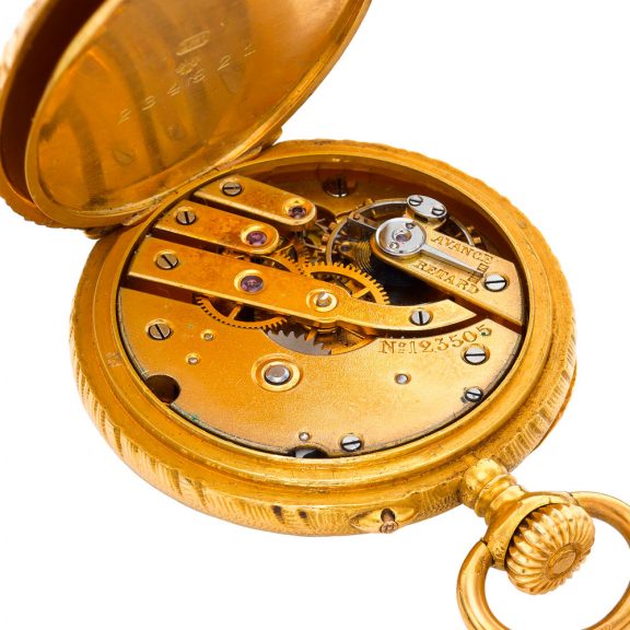 Swiss 18 carat gold open faced lever pendant watch Circa 1903 Swiss 18 carat gold open faced lever pendant watch Circa 1903