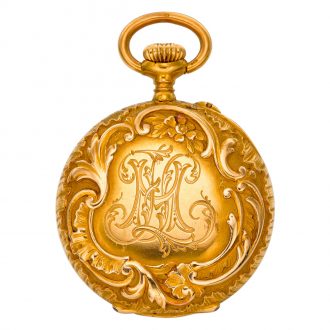 Swiss 18 carat gold open faced lever pendant watch Circa 1903 Swiss 18 carat gold open faced lever pendant watch Circa 1903