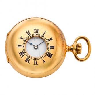 Swiss 18 carat gold half hunting cased lever watch Circa 1907