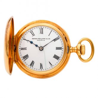 Swiss 18 carat gold half hunting cased lever watch Circa 1907