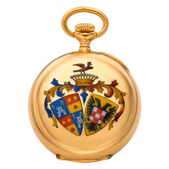 Swiss 18 carat gold half hunting cased lever watch Circa 1907
