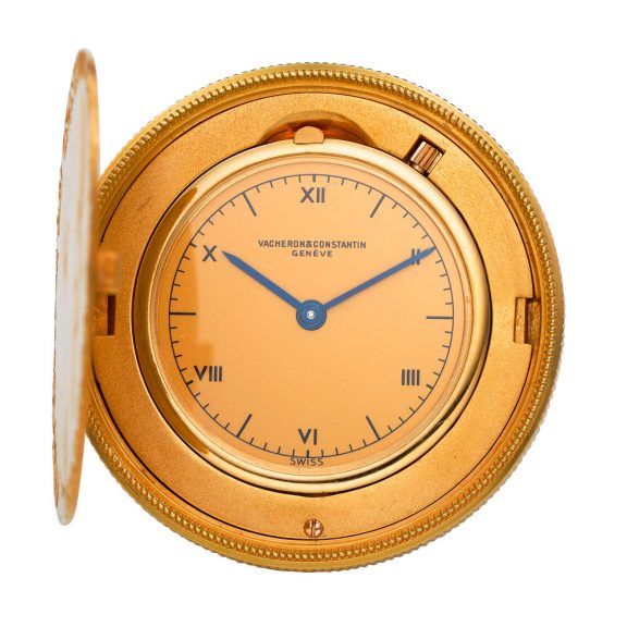 Swiss gold lever watch set in an English coin dated 1902 Circa 1945