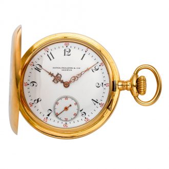 Swiss 18K gold hunting cased lever pocket watch Circa 1906