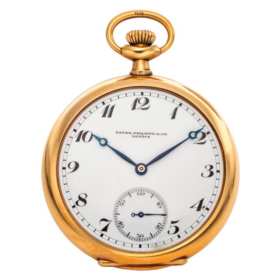 Swiss 14 carat gold open faced lever pocket watch Circa 1913