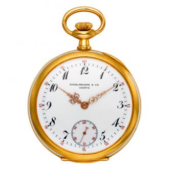 Swiss 18 carat gold and enamel open faced lever watch Circa 1905