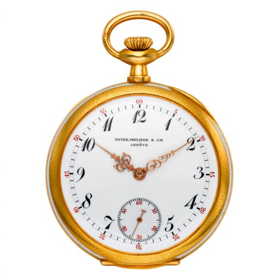 Swiss 18 carat gold and enamel open faced lever watch Circa 1905 Swiss 18 carat gold and enamel open faced lever watch Circa 1905