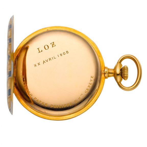 Swiss 18 carat gold and enamel open faced lever watch Circa 1905 Swiss 18 carat gold and enamel open faced lever watch Circa 1905
