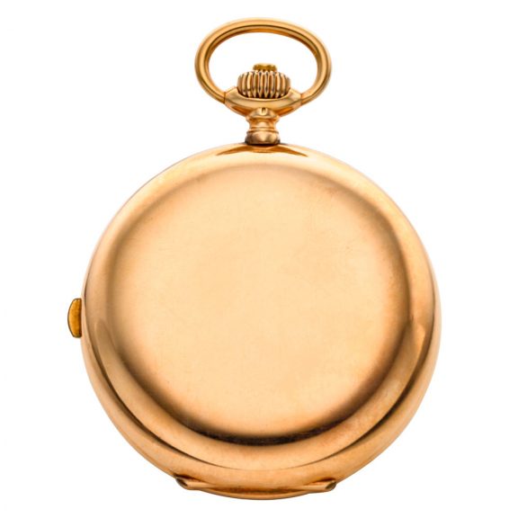 Swiss gold hunting cased lever chronograph with tachymeter Circa 1915 Swiss gold hunting cased lever chronograph with tachymeter Circa 1915