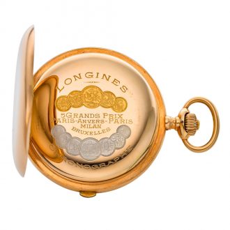 Swiss gold hunting cased lever chronograph with tachymeter Circa 1915 Swiss gold hunting cased lever chronograph with tachymeter Circa 1915