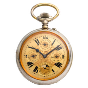 Attractive Swiss silvered complicated lever watch Circa 1920