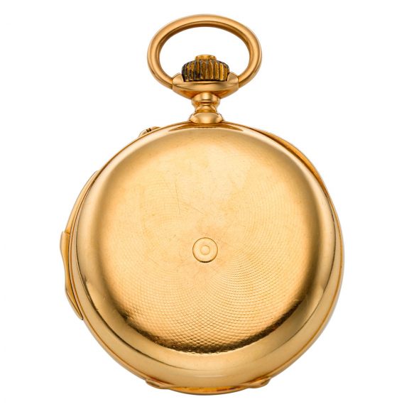 Swiss gold hunting cased minute repeating lever watch Circa 1910 Swiss gold hunting cased minute repeating lever watch Circa 1910