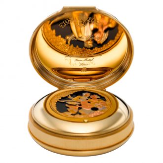 Swiss gold plated keyless lever with hidden erotic scene Circa 2005