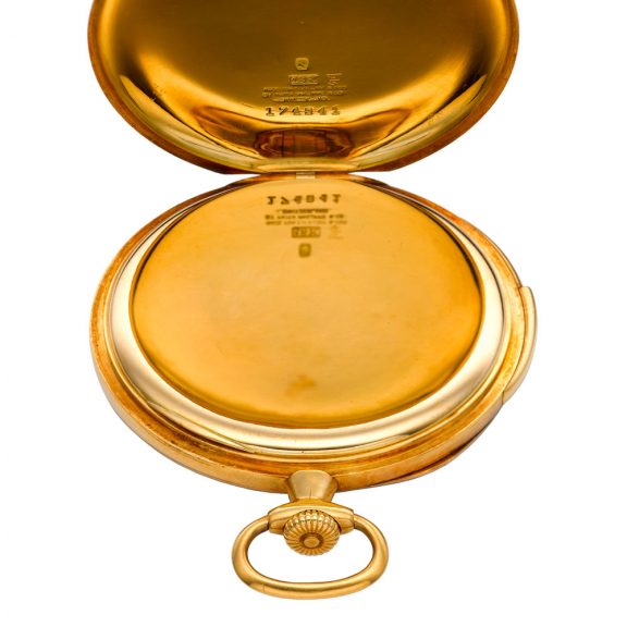 Swiss 18 carat gold open faced repeating lever watch Circa 1919 Swiss 18 carat gold open faced repeating lever watch Circa 1919