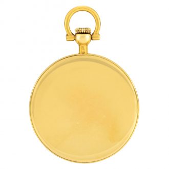 Swiss 18 carat gold open faced lever pendant watch Circa 1977