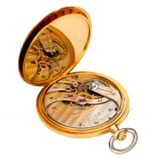 Swiss 18 carat gold open faced lever pocket watch Circa 1915