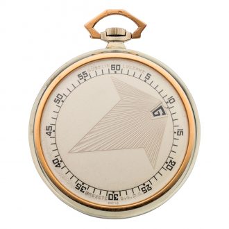 Swiss multicoloured gold Art Deco pocket watch Circa 1930