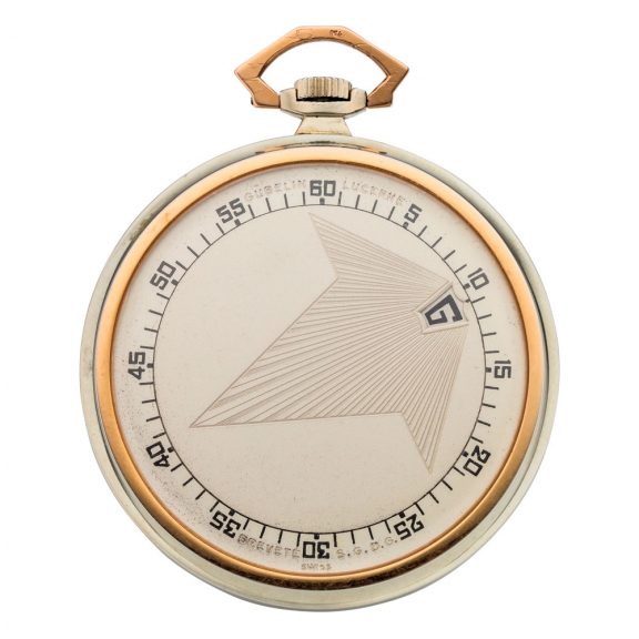 Swiss multicoloured gold Art Deco pocket watch Circa 1930