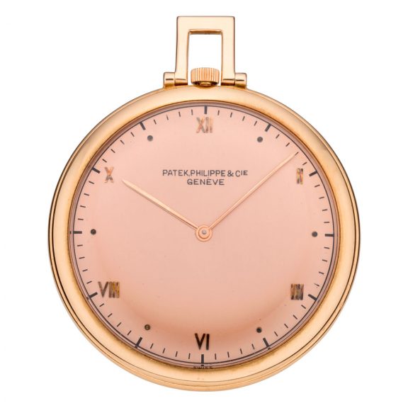 Fine Swiss 18K rose gold open faced lever watch Circa 1942
