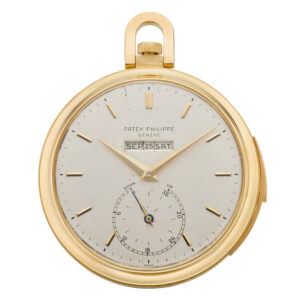 Swiss 18K gold lever with linear calendar and power reserve Circa 1921