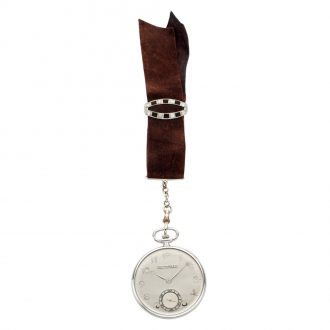 Swiss platinum open faced lever watch with fob Circa 1925