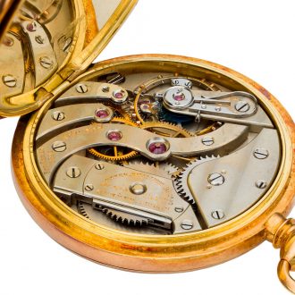 Swiss 18 carat gold open faced lever pocket watch Circa 1906