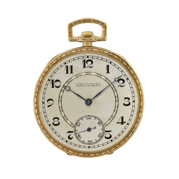 Swiss 18 carat gold open faced keyless lever watch Circa 1920