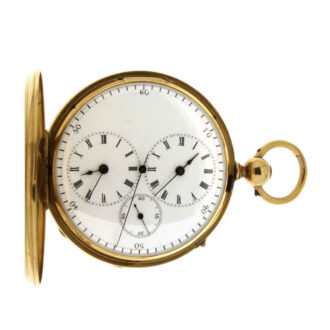 English gold two time zone hunting cased watch Circa 1850 English gold two time zone hunting cased watch Circa 1850