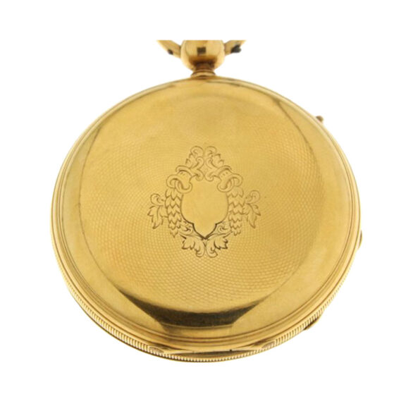 English gold two time zone hunting cased watch Circa 1850 English gold two time zone hunting cased watch Circa 1850