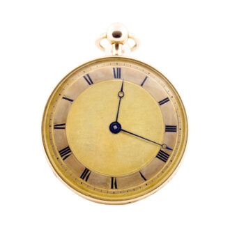 French 18 carat gold open faced pocket watch Circa 1820