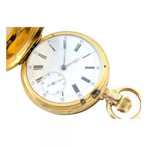 Fine Swiss 18k gold dual dial full hunter Circa 1801-1899