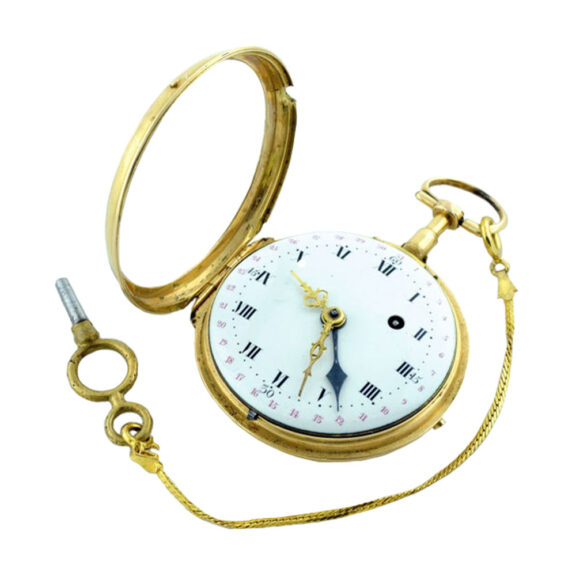 French 18 carat gold verge calendar watch Circa 1840