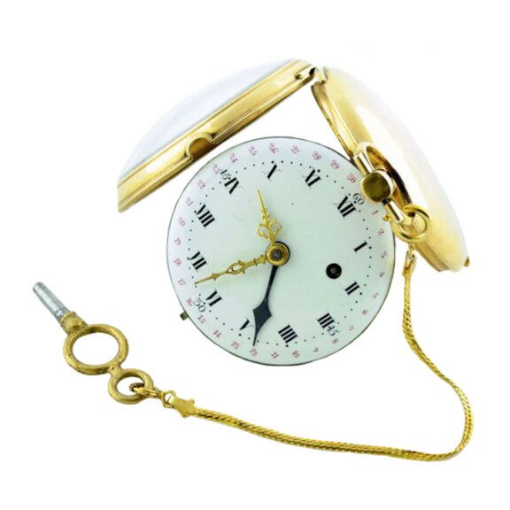 French 18 carat gold verge calendar watch Circa 1840 French 18 carat gold verge calendar watch Circa 1840